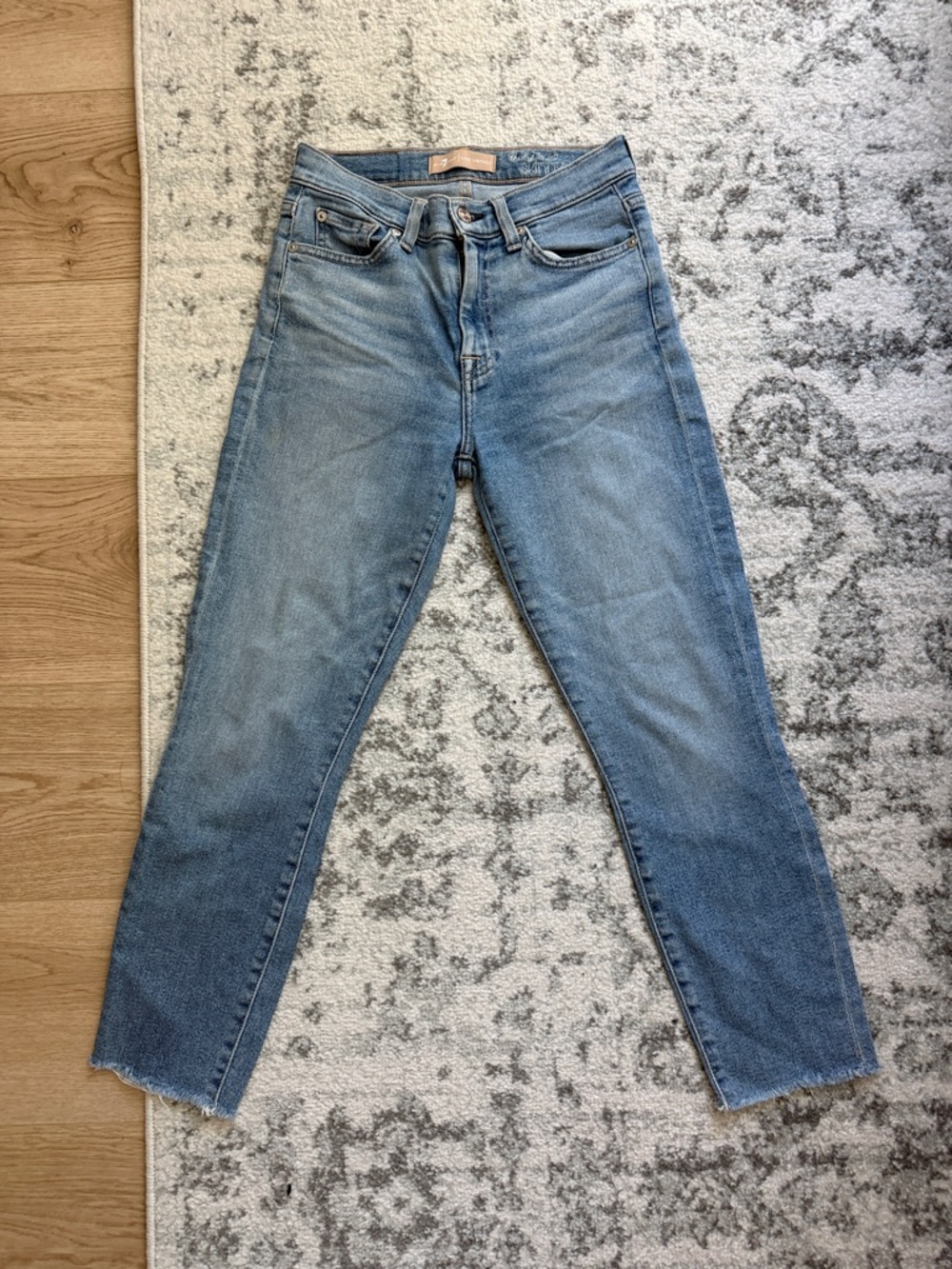 7 For All Mankind Light Blue Skinny High-Rise Jeans